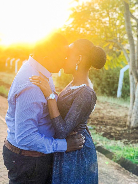 Lovers kissing