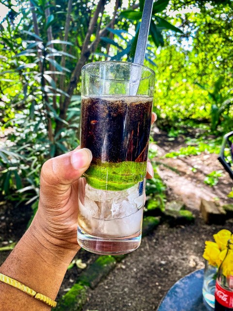 A cold coke and lime